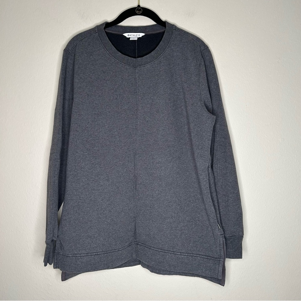 Athleta Retroplush Heather Crewneck Sweatshirt size M‎ with front pockets